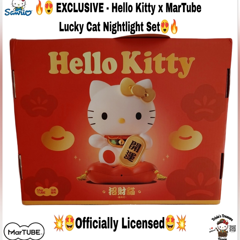 EXCLUSIVE - Hello Kitty x MarTube Lucky Cat Nightlight Set
